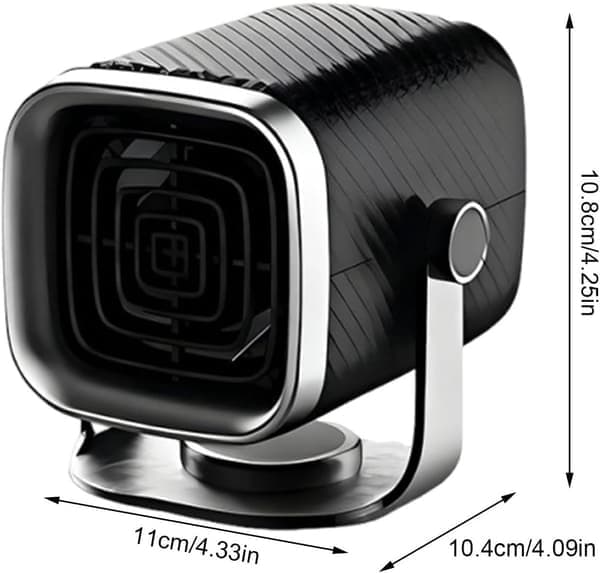 12V Car Heater Defroster - 2 Temperature Settings, Plugs into Cigarette Lighter, Self-Adhesive Base - Winter Driving Comfort(Ho)