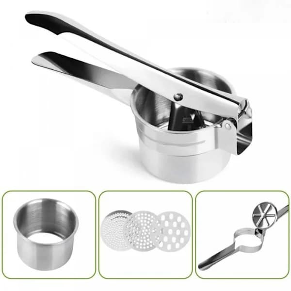 Herzberg HG8111 Kartoffelpresser i rustfrit stål-FM-