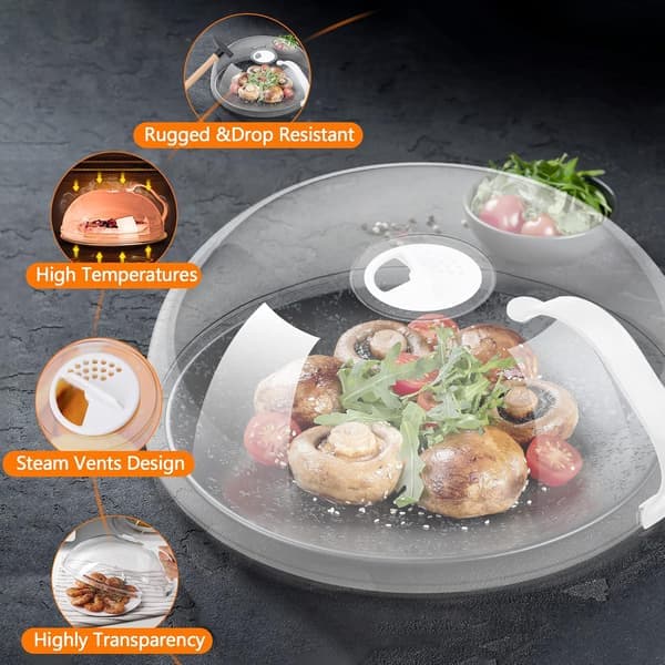 Microwave Cover - Matlock - 2-pack with Handle Steam Vents Keeps Oven Clean BPA-Free