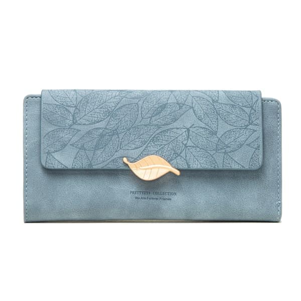 Damepung Lang Pung Stor Kapacitet Lynlås Clutch, Blå