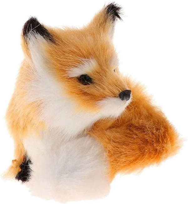 Small Simulation Fox Plush Toy Cute Mini Plush Animal Small Sitting Fox for Kids Birthday Gift