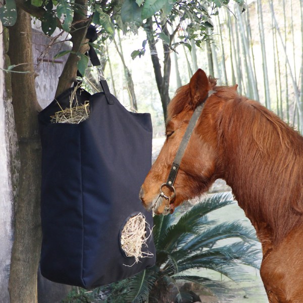 46x18 x35cm Höpåsar för hästar Set med 1-håls hömatare för långsam matning, lätt att fylla och hänga för stall och utomhusbruk,