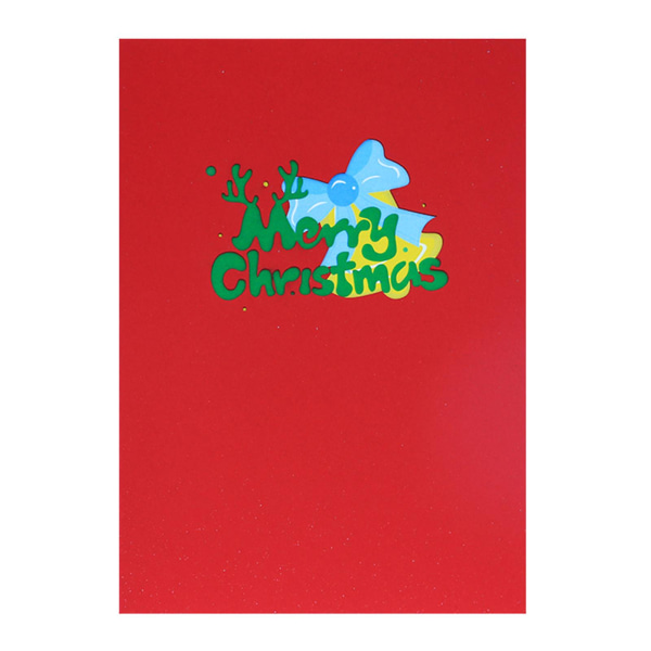 Färgglada julklappsförpackningkort 3d Pop Up barnjulhälsningskort