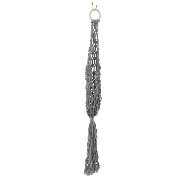 Hanging Fruit Hammock Wall Mounted Handmade Portable Rope Net Storage Basket for Kitchen Grey