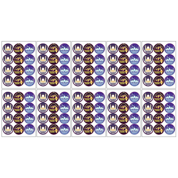 Stil 6 120 stk Mubarak Gaveposeforsegling Klistremerke Ornament Boksforsegling Stil 6