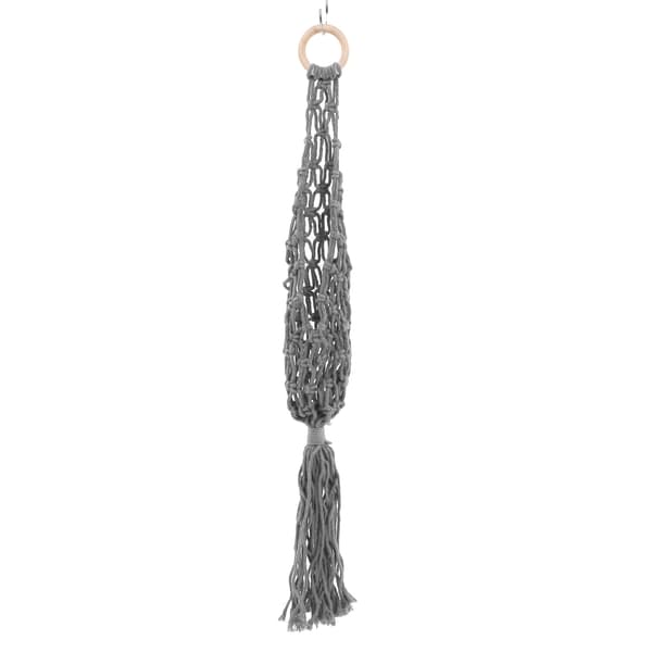 Hanging Fruit Hammock Wall Mounted Handmade Portable Rope Net Storage Basket for Kitchen Grey