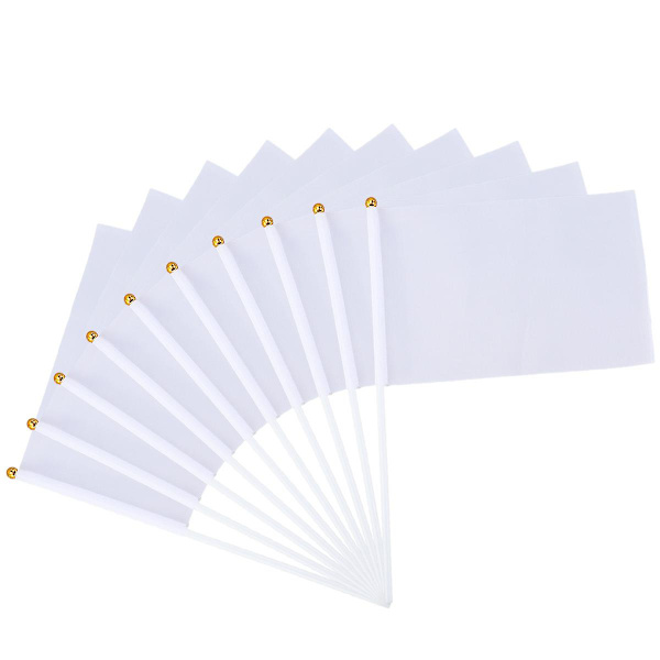 24 st Pennant Banner Flaggor Bunting Flaggor Mini Flaggor Små Flaggor Bulk Dekorativa Flaggor Vita 14*21cm