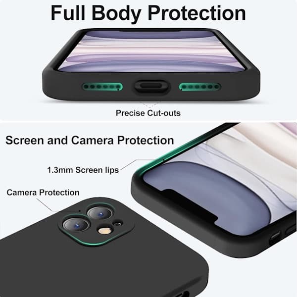 iPhone 11 Matt Svart Deksel - Ekstra Kamerabeskyttelse