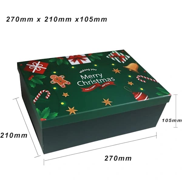 HA-Christmas Boxes with Lids, 270x210x105 mm Large Empty Gift Boxes for Presents, Luxury Sturdy Foldable Boxes for Gifts