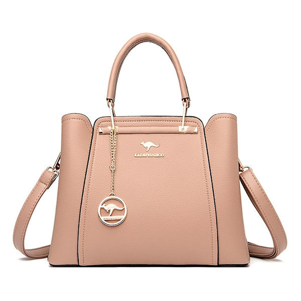 Stor Messenger Väska för Kvinnor Mjuk PU Axelväska Lyxig Crossbody Väska Khaki