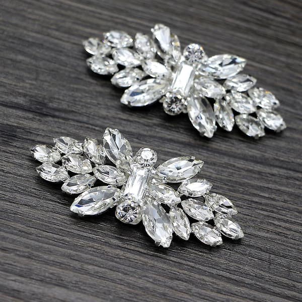 2 Stykker Høyhælte Skospenn Elegante For Rhinestone Skoklips
