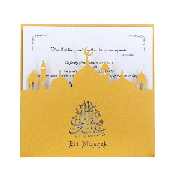 30 Ramadan Church Cutout Blessing Greeting Card InvitationsGolden