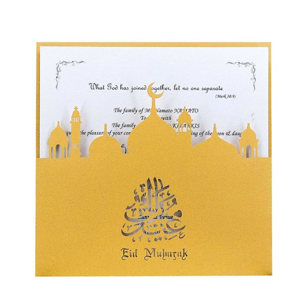 30 Ramadan Church Cutout Välsignelse Gratulationskort Inbjudningar Gyllene