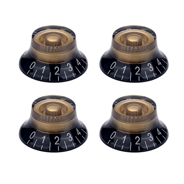 4 st gitarrknoppar, topphattformade roterande knoppar, elektrisk gitarr bas hastighetsvolym tonkontrollknoppar passar