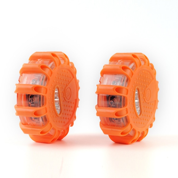 2-pack orange LED Vägfackla Varningsfyr Nödfacklor för Bil, Lastbil, Husbil - Vägkantsutrustning