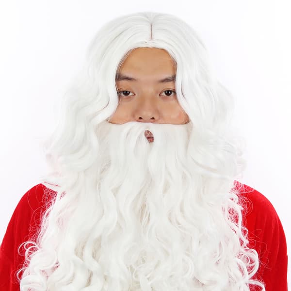 Vitt jultomteskägg komplett set