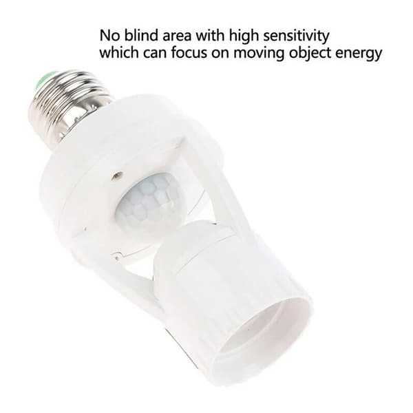 E27 110V - 220V 60W infrarød bevegelsessensor lampeholder med kontrollbryter