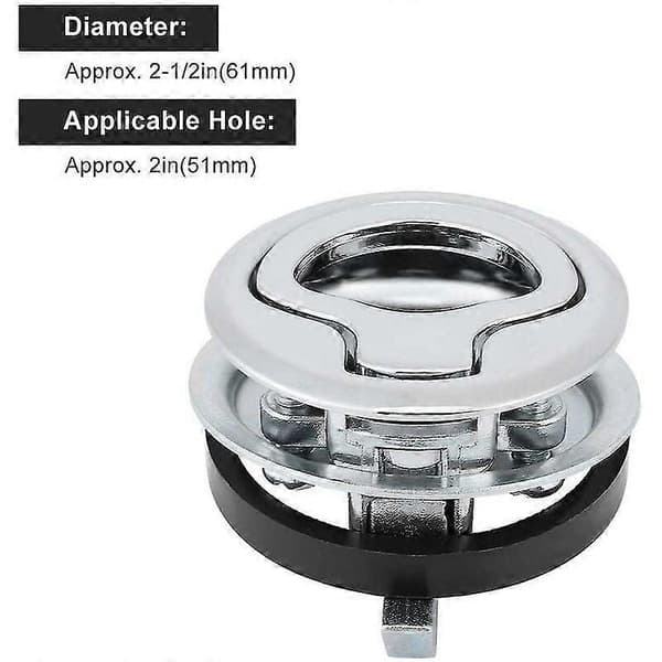 Flush Hatch Latch in Marine Stainless Steel, Boat Hatch Handle, Panel Latch Recessed Pull Handle Lock - [DB]