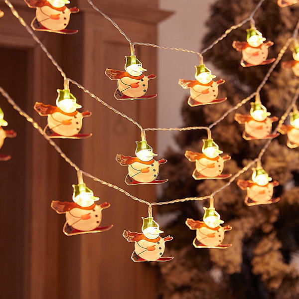 Joulupukki-valot, 10 LED-akkukäyttöistä joulukuusen valoa, sisä- ja ulkokoristeet kotiin, puutarhaan ja juhliin (Joulupukki)