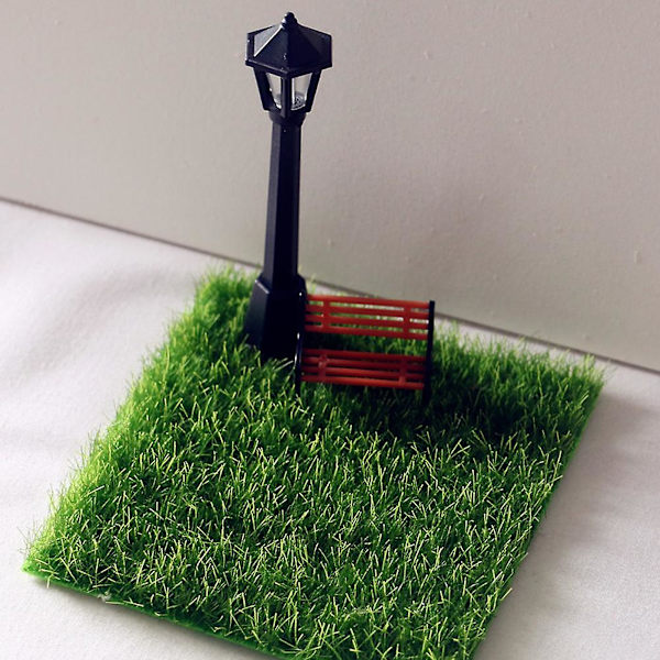 7 st Miniatyr Möbel Gatumiljö Bänk Mikrolandskap Möbel Mini Stigen Ljus Miniatyr Park