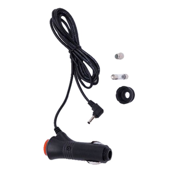12V 2,5 mm Bil Adapterlader Sigaretttenner Strømpluggledning GPS Kabel Svart