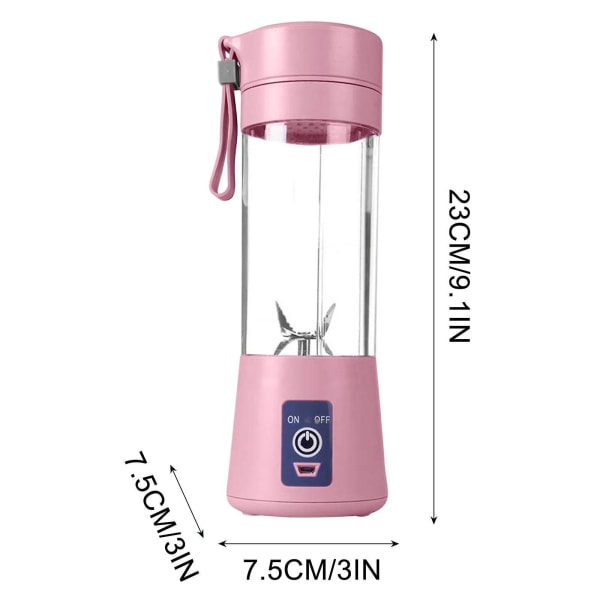 Bærbar Elektrisk Juicerkopp USB Oppladbar Personlig Juicer Enkel å Bruke Rosa Pink