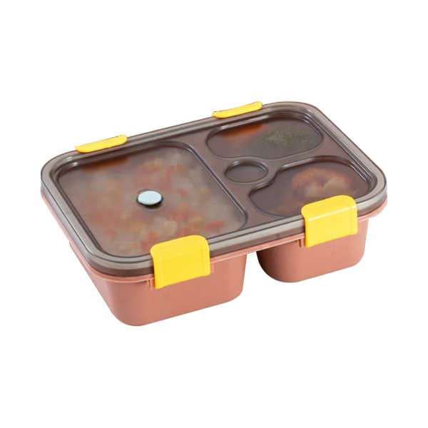 Delad Bento Snack Box, 3 fack Återanvändbara måltidsförberedande lunchbehållare för barn Vuxna, Food St Coffee