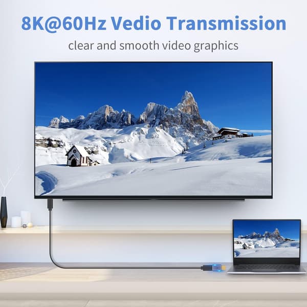 40 Gbps USB C-adapter, USB hane till USB C hona-adapter som stöder 8K@60Hz och 100 W snabbladdning, kom