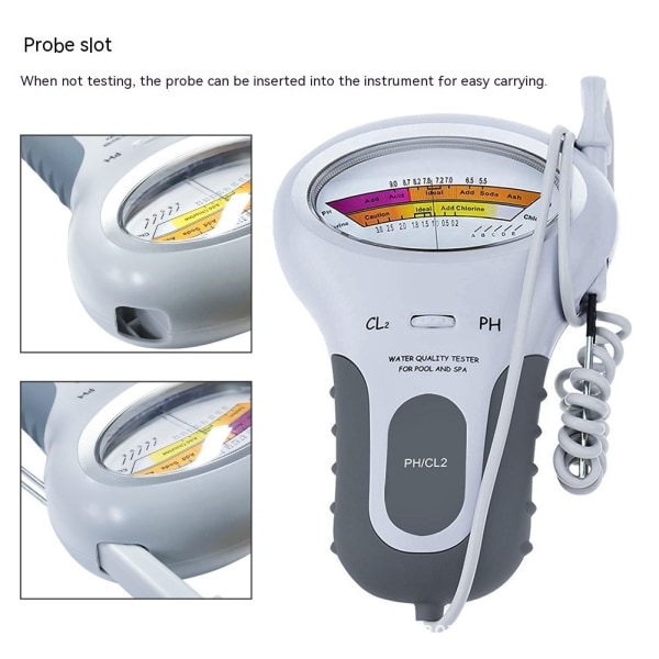 2-i-1 Klor & pH Meter til Swimmingpool, Håndholdt CL2 Niveau Måler Test Spa Vandkvalitet Analyse Overvågning Monitor Analysator
