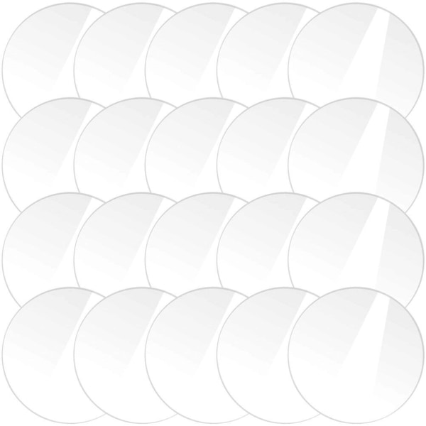 20 stk Runde Akrylplader Klar Transparent Plade Panel DIY Kunst Håndværksprojekter Transparent 10X10X0.1CM Transparent 10X10X0.1CM