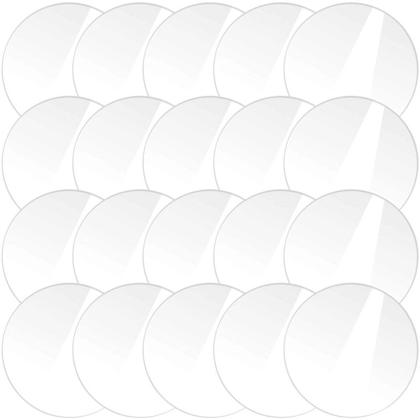 20 stk Runde Akrylplater Klare Transparente Platepanel DIY Kunst Håndverksprosjekter Transparent 10X10X0.1CM Transparent 10X10X0.1CM