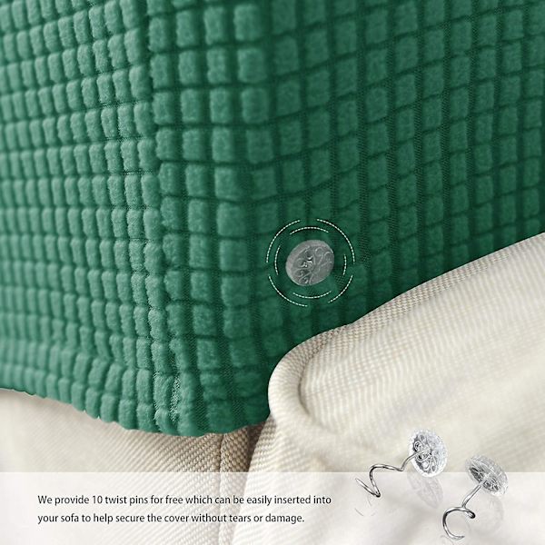 Set med 2 Jacquard Stretch Soffa Armstöd Armstödsskydd Halksäkra Möbelskydd Armstödsskydd för Soffa Recliner Skogsgrön Forest Green