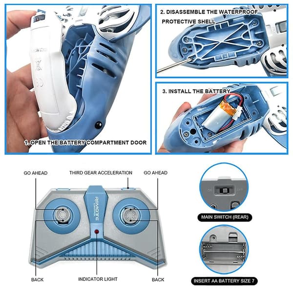 2.4g Remote Control Simulated Shark Boat, Underwater Remote Control Electric Speedboat