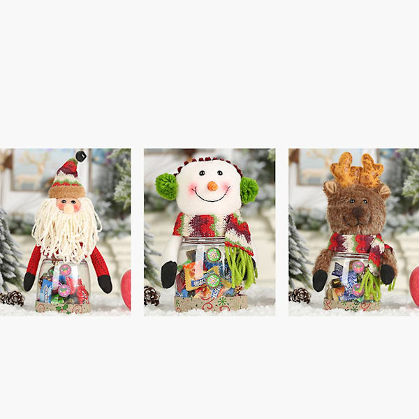 Sød legetøjsjulegavepose Julegoddisbeholdere Goddisgaver Snemand Dukke Legetøj 30*9cm