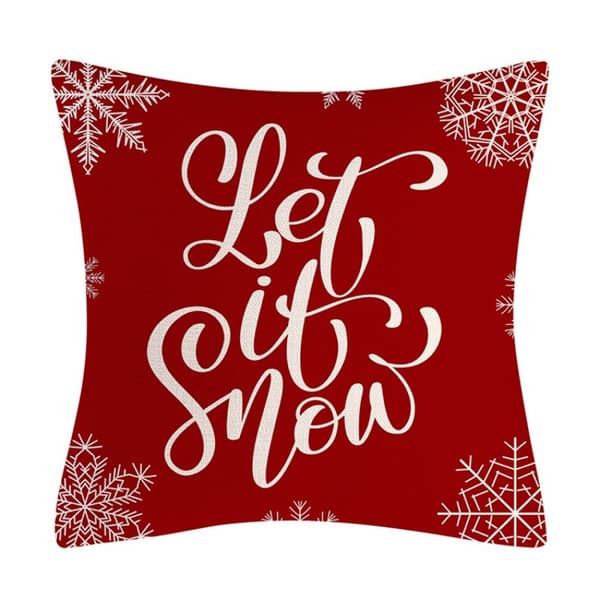 Cotton and Linen Snowflake and Christmas Tree Square Pillowcase