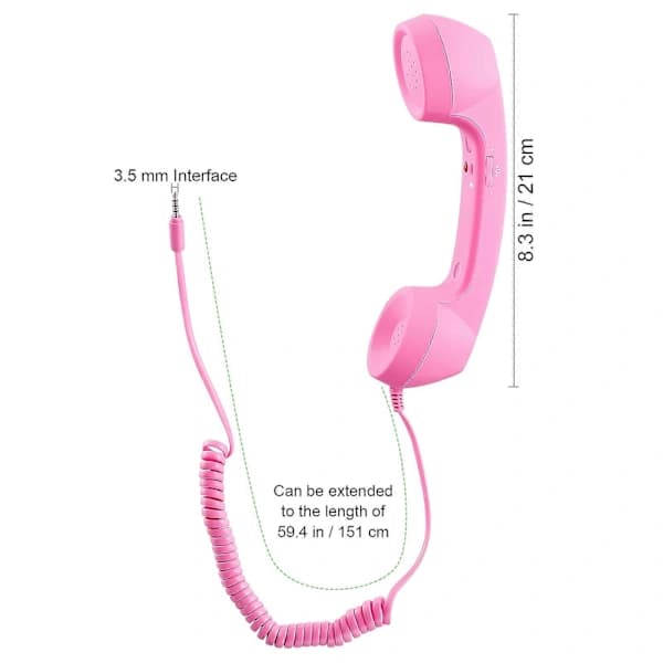 HA-Hodetelefoner Mikrofon Ukcoco Mobiltelefon Eldre Mobiltelefontilbehør Retro Telefonrør