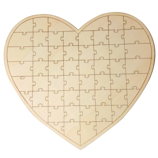 3 pakkaus tyhjä puinen sydämen muotoinen palapeli keskeneräinen puinen pulmataulu Puinen sydämen muotoinen kangas tee-se-itse