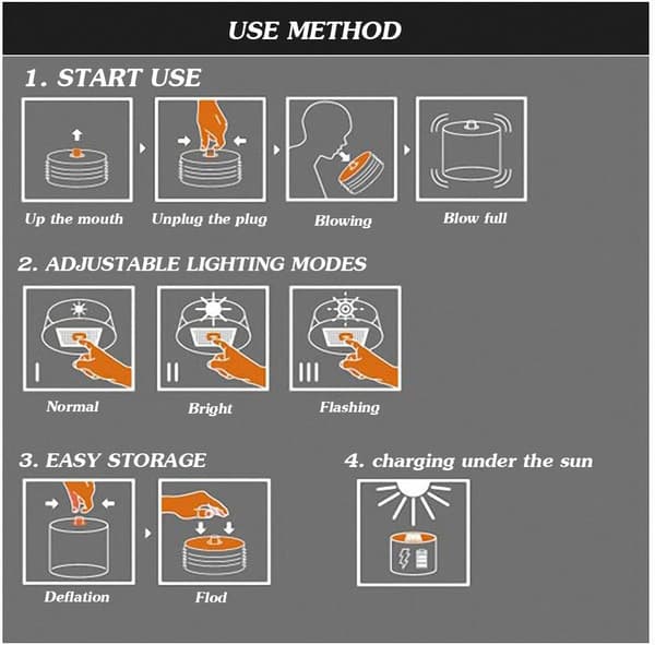 Inflatable Frosted Cube Solar Emergency Light