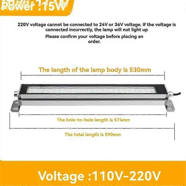 53cm AC110-230V Workshop Lathe LED Light CNC Machine Tool Work Lamp Waterproof Sewing Lighting Aluminum