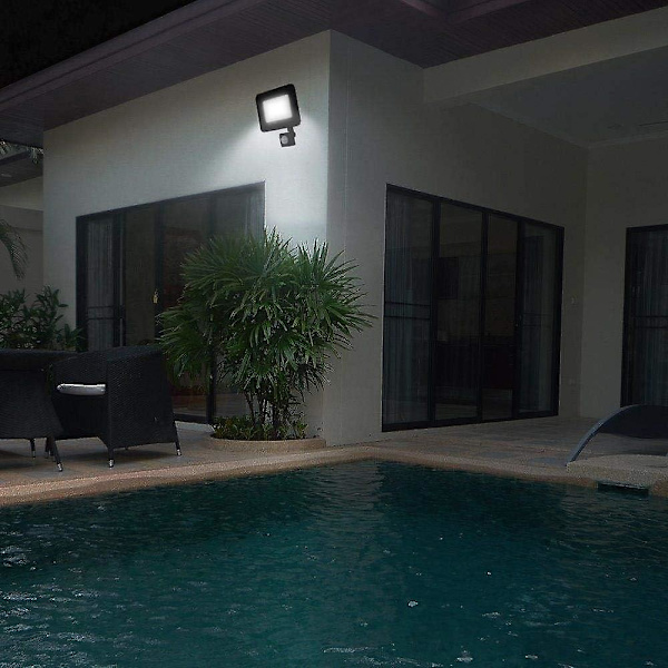 Rörelsedetektor LED-lykta 50W Utomhusbelysning 220V Vattentät LED-spotlight för Trädgård Vägg