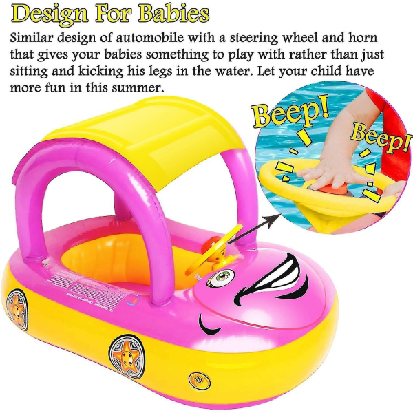 Uppblåsbar Babypool Float med Tak - Lila Purple