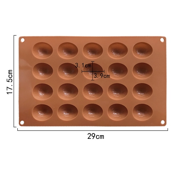 20 Valnøttformet Geléfondantform Bakematte Ikke-klebende Gjenbrukbar Form Husholdning - DIY