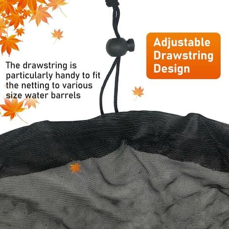 100CM Rain Tank Net 2 Pieces Rain Barrel Cover with Drawstring Rain Tank Net Cover for Rain Barrel with Drawstring (100CM)
