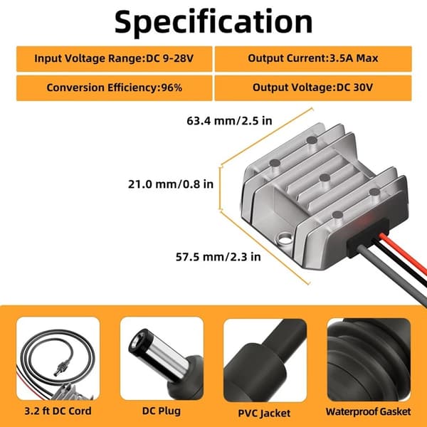 30V 3.5A Spændingsomformeradapter Erstatning til Mini Elektrisk Enhed 30V3.5A til mini 30V3.5A for mini