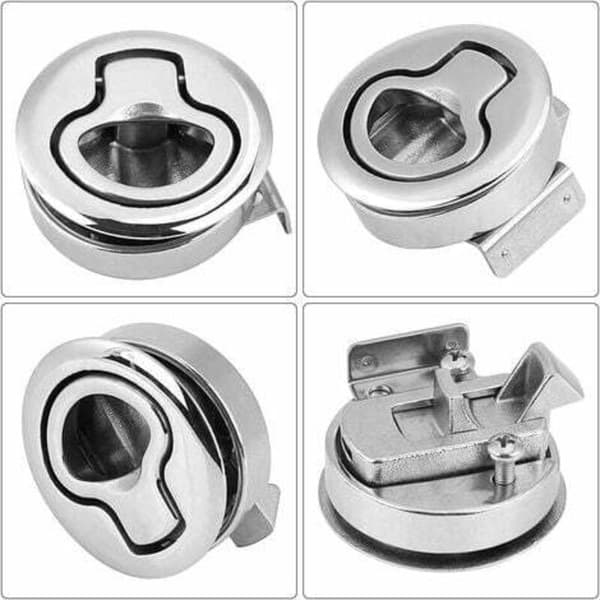 Flush Hatch Latch, 2 Pieces Flush Hatch Latch, Boat Hatch, Flush Hatch Handle, Flush Lift Handle Silver