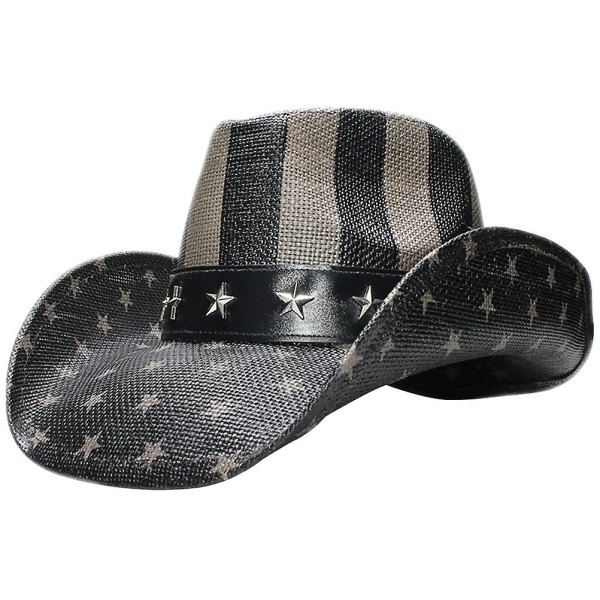 Vintage stråhat Western Style Hat Unisex Hat Cowboy Hat Cowgirl Hat Decor35x30cm 35x30cm
