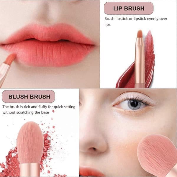 Professional Makeup Brushes Set Mini Makeup Brushes 8pcs Portable Makeup Kit Premium Makeup Brushes Kit with PU Leather Bag