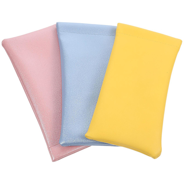 3 kpl Lasikoteloa Silmälasikotelo Nahka Silmälasikotelo Kannettava Silmälasikotelo Aurinkolasikotelo Sekalaiset Värit 18x9cm Assorted Color 18x9cm