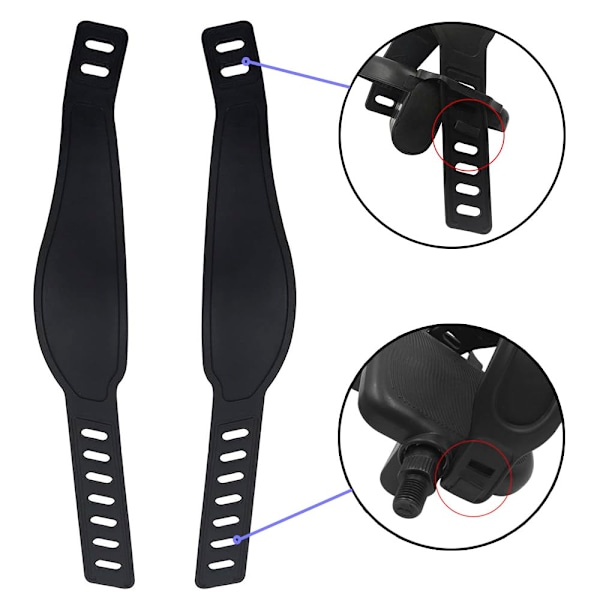2 stk, justerbar lengde universal pedalstropp passer til de fleste sykkelpedaler treningssykkel sykkel for hjem eller treningsstudio