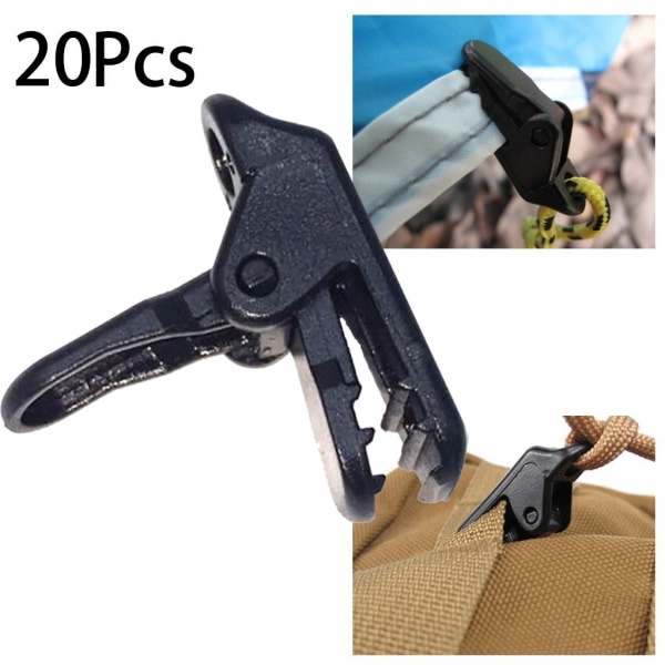 Sorte Enkeltfeste Tie-Clips Lapel Lavalier Mikrofon Hodebårne Klips for å holde lapel mic - Heavy Duty Lock Grip, 20-PAK